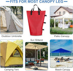PATIKIL Canopy Weight Sand Bags, 4 Pack 112 Lbs Total Extra Large Weights Bags Waterproof Tent Leg Weights Sandbags for Outdoor Canopy Tent Sun Shelter Patio Ladder Red (18x9")