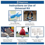 Universal Spill Kit OSHA Approved| 2 Pack - Biohazard Clean up Kit for Oil, Water & Chemicals | Absorbent Pads, Socks, PPE, Biohazard Bags in Bright Orange Duffel Bag - 2 Pack