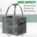 Fab totes Reusable Grocery Bags, Large Foldable Shopping Tote Bags with Reinforced Handles & Hard Bottom,Water Resistant Grocery Bags for kitchen,Picnic,6 Pack, Black