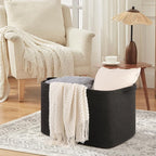 118L Extra Large Blanket Basket, 24.8" x 17.7" x 17.2" Woven Storage Basket for Living Room, Rectangle Nursery Blanket Storage for Toys, Towels, Dirty Clothes (Black)