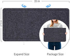 Bulletin Board, 35 x 17 1/2 inches Felt Board - Decorative Pin Board, Cork Board Alternative for Wall, Foldable Self-Adhesive Vision Board Prayer Board with 20 Pushpins Dark Gray