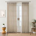 Beige Sheer Pinch Pleated Curtains 96 Inches Long 2 Panels,Back Tab Pleated Drapes Hooks Thick Linen Textured Boho Farmhouse Curtain for Dining Bedroom 70 Inch Wide Each Panel