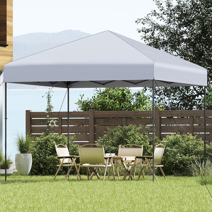 Tangkula 10x10 FT Pop Up Canopy, UPF50+ Portable Outdoor Tent with 8 Stakes, 4 Wind Ropes, Carrying Bag, Foldable Canopy Tent for Beach Party Event Camping