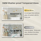 40x36 Inch White Bathroom Mirror for Wall, Thick Metal Framed Rectangle Mirrors for Over Sink, Bedroom, Living Room, Entryway, Anti-Rust, HD Tempered Glass