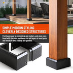 6"x6" (Actual: 5.5"x5.5") Deck Post Base Cover Split, Aluminum Post Base Trim Skirt Decorative Black 2Pack