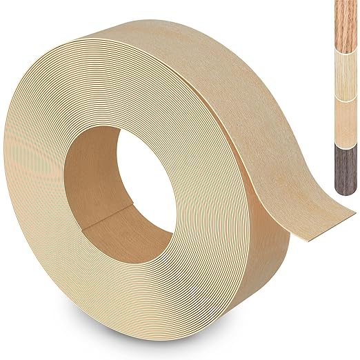 Birch Edge Banding, 3 inch x 10ft roll of Veneer Wood Edge Banding, Pre-glued Flexible Real Wood Tape for Cabinet Repair and Furniture