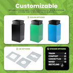 Alpine Circle Lid Industries 29 Gallon Sturdy Steel Cube Recycling Container, Square Opening - 3 Color Cans Available Sold Separately (Lid Circle Opening)