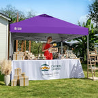 CROWN SHADES 10x10 Pop Up Canopy with 1 Side Wall - Beach Tent with One Push Setup - Outdoor Sun Shade for Events, Parties, Camping - Gazebo with STO-N-Go Cover Bag (Purple)