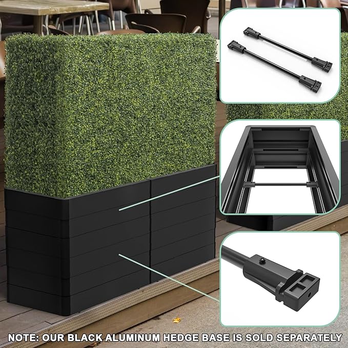 SunnyRoyal 54" Wx54 Hx6 D Artificial Boxwood Hedge Wall for Indoor and Outdoor Lifelike Greenery Privacy Screen for Patio Balcony Garden Office Party