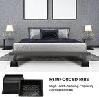 Bed Risers 4 Inch Heavy Duty, Oversized Furnitures Risers 4 inch Support 6000 lbs, Bed Table Rising Blocks, Fits for Couch, Sofa, Chair, Furniture Lifts 6 Pack（Black 4'' 6 Pack）