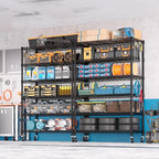 PrimeZone 6 Tier Wire Shelving with Wheels 79''H 1500lbs Storage Shelves NSF Certified Heavy Duty Steel Metal Shelf Adjustable Rolling Rack Kitchen Garage Closet Pantry Laundry 79''HX36''WX16''D 2Pcs