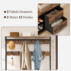 Lulive Hall Tree with Bench and Shoe Storage, 39.4” Entryway Bench with Coat Rack freestanding, 5 in 1 Entryway Furniture Organizer Large Coat and Shoe Rack with 21 Hooks and Drawers, Rustic Brown