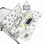 Muslin Shopping Cart Cover for Baby Soft & Breathable High Chair Covers for Restaurant Seat Grocery Cart Cover with Storage Pocket Machine Washable for Infant Toddler Boy and Girl, White