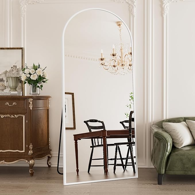 Large 71"x30" Arched Full Length Mirror White Floor &Standing for Bedroom &Living Room & Wall Mounted Mirror Full Body Mirrors Hanging or Leaning.