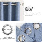 MIULEE Linen Blackout Curtains and Drapes 100% Room Darkening Thermal Insulated Grommet Window Panels with Coating 2 PCs W 42 x L 90 inches Stone Blue