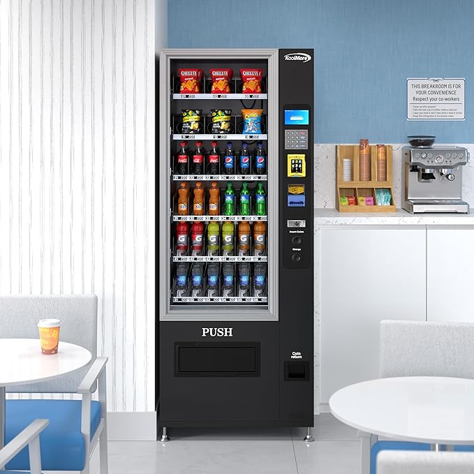 KoolMore Refrigerated Snack Vending Machine with 36 Slots and Bill acceptor in Black (KM-VMR-30-B)