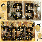 Pooqla 3FT Marquee Light Up Numbers, Black Lighted Party Decor for her him Women Men, Giant Mosaic Light Up Numbers for 5th 15th 50th Birthday Anniversary Decoration, Number 5
