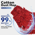 Matthew Cleaning 24'' Industrial Strength Cotton Dust Mop Refill Washable Replacement Heads for Residential & Commercial Use Fit Standard Dust Mop Frames, Hardwood,Concrete Floors Red 3 Pack