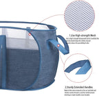Pop Up Laundry Hamper，with Durable Handles collapsible laundry basket，Easy to Open and Fold for college Dorm,kids room，travel (Blue)…