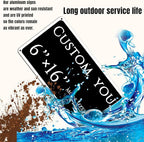 custom street sign,Custom Sign, Aluminum Weatherproof Metal Sign Multiple Sizes, custom office door signs, Business, Workplace, office, Home, Delivery Signs(6 * 16 Inch)
