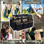 Wearable Cleaning Caddy Organizer with Handle & Shoulder Straps for Housekeepers, Under Sink & Car Cleaning Tool Organizer Bag with 4 Foldable Dividers (Camouflage)