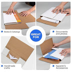 White Mailing Boxes 12"x10.5"x2", Pack of 25, USA-Made - Strong, Easy to Fold Cardboard Boxes for Secure Storage, Shipping and Moving - Water-Resistant and Snug Fit Cardboard Mailers by IDL Packaging