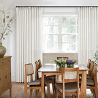 Beige White Linen Curtains 108 Inches Long 2 Panels Set for Living Room Neutral Boho Thick Linen Textured Pinch Pleated Memory Shape Light Filtering Ceiling Semi Sheer Window Curtain Hook Rings Ivory