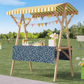 Outdoor Vendor Cart, Portable Cart with Canopy, Movable Stall Display Stand, Foldable Vending Stand Kiosk Display Trolley with Canopy, for Market, Street Food, Events(Yellow 4,150cm/59in)