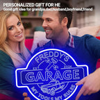 Custom Name Garage Neon Sign, Personalized LED Garage Neon Light, Customizable Mechanic Shop Light Up Sign for Man Cave, Car Repair, Auto Workshop, Home Garage Decor, Gift for Dad, Husband, Father's Day Gift