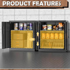 INTERGREAT Metal Garage Storage Cabinet, 36" Lockable Storage Cabinet with 2 Doors and 2 Adjustable Shelves, Steel Black File Cabinet Great for Home Office, Garage, Warehouse, Study Room