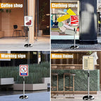 Sign Holder - 8.5 x 11 Inch Standing Floor Sign Stand for Vertical & Horizontal Sign Stand Displayed Pedestal Poster Holder, Snap Frame for School Church Business Show – Silver (6 Pack)