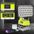 Work Light for Ryobi 18V Battery,84W 8000LM Portable Cordless Floodlight with USB&Type C Charging Port for Emergency Lighting,LED Spotlight for Camping,Fishing,Workshop