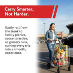 dbest Products Cruiser Cart Deluxe 2 - Foldable Shopping Cart with Wheels for Groceries - Heavy Duty Utility Cart with Brake System - Collapsible Laundry Cart - USA Designed - Holds 100 lbs - Silver