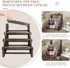 LadyRosian 4 Tier Wooden Bracelet Holder, Bangle Watch Necklace Display Storage Jewelry Holder Stand Display Organizer (Brown-box)