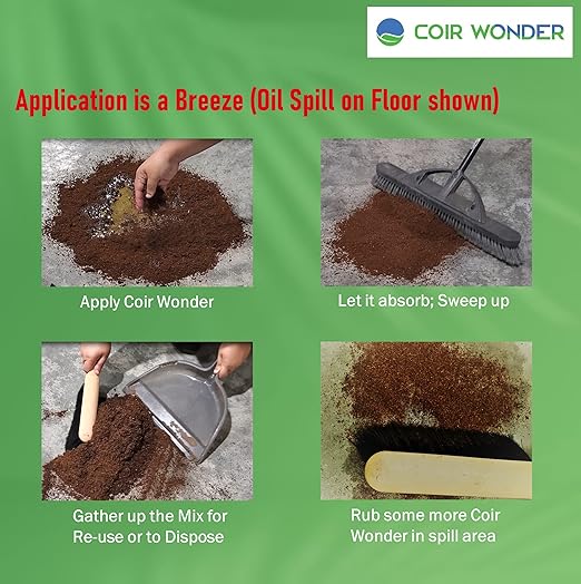3-in-1 Oil Absorbent, Paint Hardener & Sweeping Compound – 9L (3.2 Lb) – Absorbs 6 Quarts Oil, Solidifies 20 Cups Cooking Oil – Eco-Friendly Spill Cleanup Granules for Shop, Garage, Home