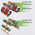 SELEWARE Portable Wire Spool Caddy – Heavy-Duty Steel Cable Dispenser with 4 Adjustable Rods for Effortless Spool Storage & Dispensing (Orange)