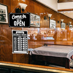 Open Closed Signs Business Hours Sign Set for Window Door Open Signs for Business Hour Closed Open Flip Sign Store Resturant Bar Black