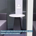 Office Pod, Sound Pod, Large Space SoundProof Office Pod for 8 People, Sound Booth Mobile Roller, LED Lighting, Centrifugal Fans and AC USB Ports X Large for 8 Persons White/Smoked Glass
