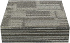 uyoyous 24 Pcs Commercial Carpet Tiles, 20'' x 20'' Twill Jacquard Carpet Squares with Non-Slip Backing, 64.58 Sq Ft Reusable Carpet Floor Tiles with Stickers for Home Office