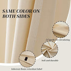 12ft Wide x 8ft Tall Hospital Curtains with Grommet for Hospital Medical Clinic SPA Lab Curtain Room Divider Privacy Screen (Beige, 1 Panel)