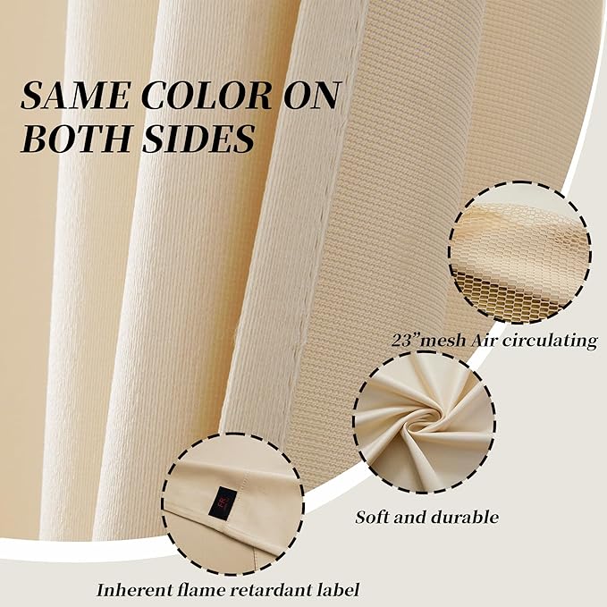Cniuyhi 15ft Wide x 8ft Tall Hospital Curtains with Grommet for Hospital Medical Clinic SPA Lab Curtain Room Divider Privacy Screen (Beige, 1 Panel)