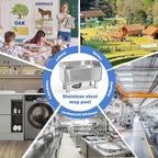 Commercial Floor Mop Sink，Stainless Steel Mop Service Basin，Mop Cleaning Sink，Vertical industrial sewage tank for balconies, laundry rooms, industries, etc（31.49”×16.1”×21.6”)