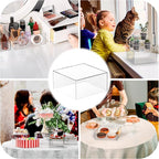 Acrylic Dessert Stand,Buffet Risers, Food Risers, Multi-Purpose Cake Stand for Parties, Weddings, Birthdays, Catering, Jewelry, Collectibles (Clear, 6"x7"x8")
