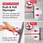 Tyroler Floor Squeegee for Concrete Floors, 17" Heavy Duty Squeegee for Floor, Squeegees Broom for Floors with 55" 4 Part Handle Perfect for Tiles, Marble, Garage, Deck, Patio, Bathroom, Shower