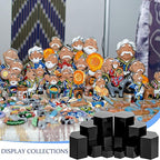 Jetec Hexagonal Jewelry Display Risers Hexagonal Market Display Risers Stands Acrylic Showcase Acrylic Stand for Jewelry Model Figures Decoration, 6 Sizes(Black,12 Pieces)