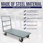 5Seconds Platform Cart Industrial Dolly Heavy Duty 48” X 24” Platform Hand Push Truck Commercial Cart Flatbed with 2000lb Capacity, Moving Cart 6” Swivel Wheels Flatbed cart