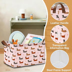 Storage Bin with Handles, Dachshund Collapsible Laundry Baskets for Books, Laundry - Use in Nursery, Closet Organizers and Storage, Blanket Basket