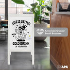 Ilyapa Wooden A Frame Whiteboard Sign - Magnetic Dry Erase Sidewalk Menu Board - Sturdy Freestanding Sandwich Board Signs Outdoor Menu Display for Restaurant, Business, Trade Show - 40 x 20 Inch