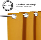 ChrisDowa Room Divider Curtain 84 Inches Long, Wide Blackout Sliding Door Curtain for Bedroom, Room Darkening Privacy Window Curtain for Patio Door (1 Panel Set, Mustard Yellow, 100 x 84 Inch)