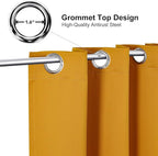 ChrisDowa Blackout Curtains 108 Inches Long for Living Room, Grommet Thermal Insulated Room Darkening Curtains for Bedroom (1 Panel Set, Mustard Yellow, 52W x 108L)